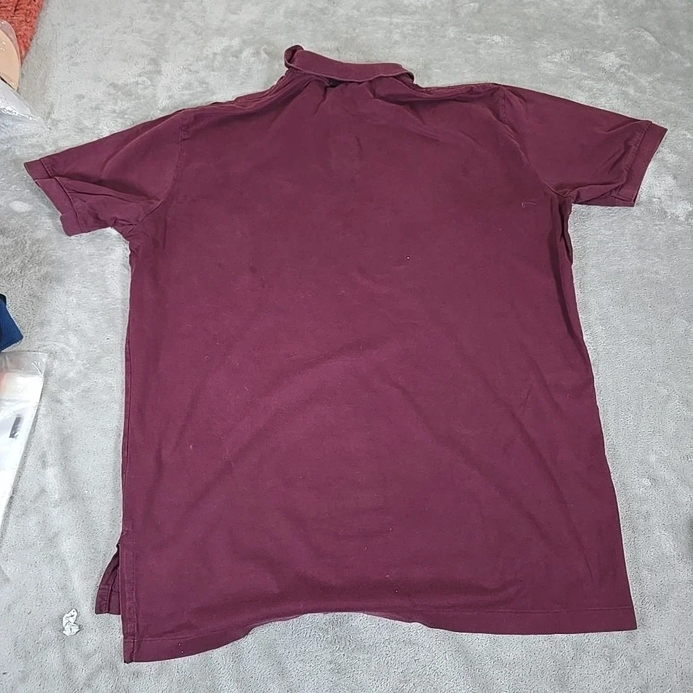 Polo Ralph Lauren Shirt Mens‎ Large Maroon Short Sleeve Classic Fit Pullover